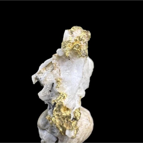 Gold on Quartz - Natural California Gold Specimen in Perky Display Box - #13 - Picture 1 of 9